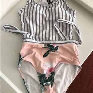 High wasted one piece swimsuit